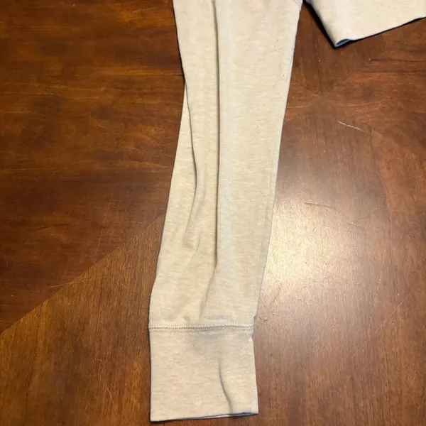 Nike Full Zip Hoodie Women XL Oatmeal Heathered Swoosh Raglan Sweatshirt - Image 9