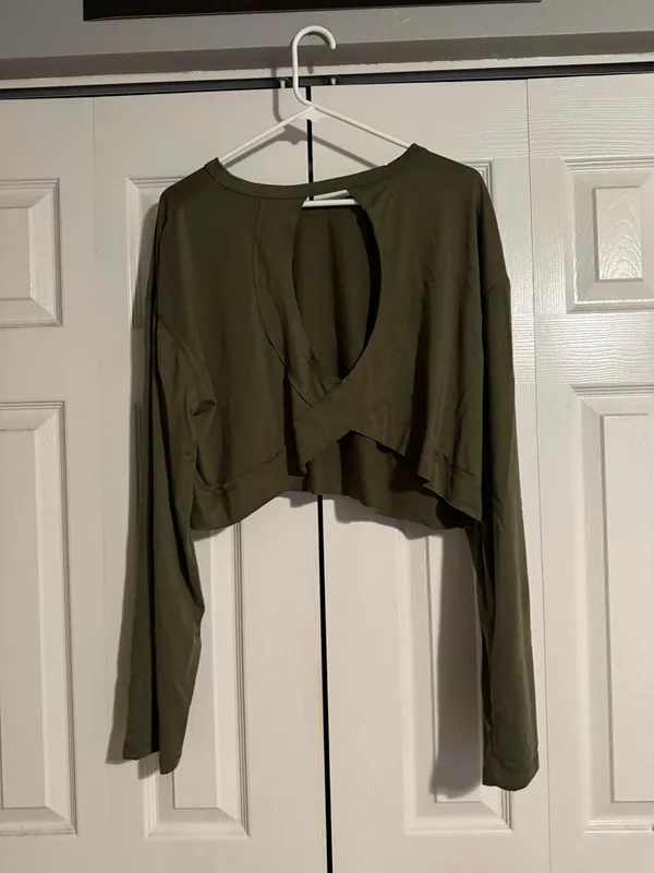 Long sleeve crop Green Size L - Image 2