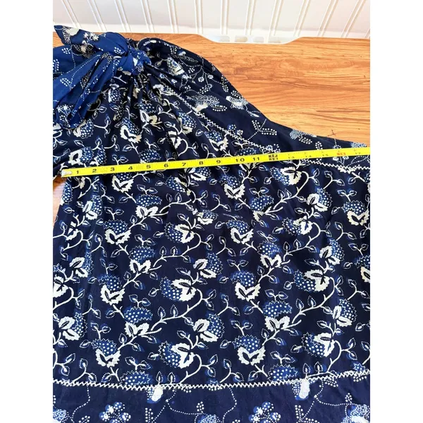 Ulla Johnson Asima Batik One Shoulder Top Blue Black Size 6 - Image 9