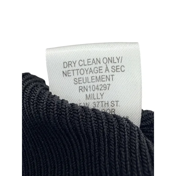 Milly Angled Rib Stretch Flare Shell Black‎ Sleeveless Zip Back Knit Top NWT L - Image 6