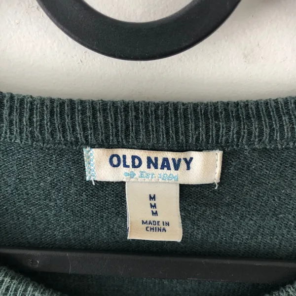 Vintage Old Navy Forest Green Cardigan Sweater Medium - Image 3