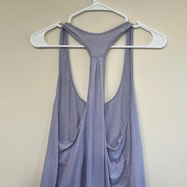 Lululemon Purple Silver Striped Singlet Athletic Tank 10 Women - Image 4