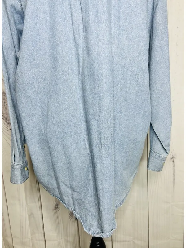Princess Cruises Blue Womens Button Down Cotton Denim Shirt Sz M Vintage - Image 11