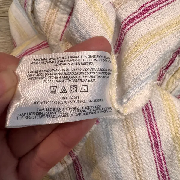 GAP Striped Shorts Womens Linen Size Small S‎ Elastic Waist Casual - Image 5