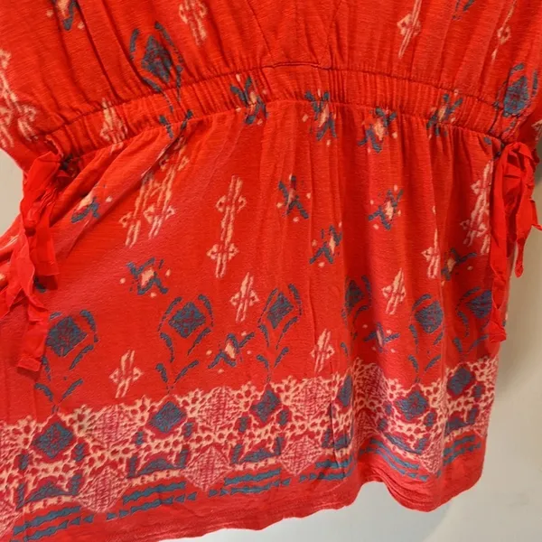 American Eagle Outfitters Large Vintage‎ Y2K Boho Coral Tribal Print Top - Image 5