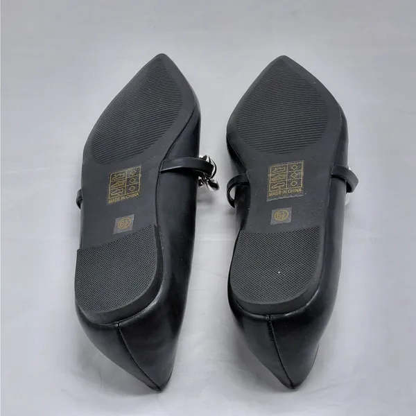 Journee Collection Metinaa Ballet Flats Womens 6.5 Black Chain Pointed Toe Shoes - Image 9