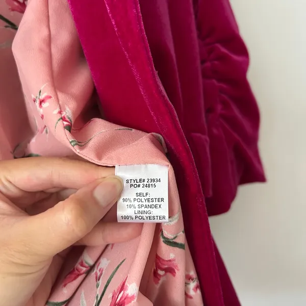 Skies Are Blue Magenta Velvet Blazer Jacket Size S - Image 4