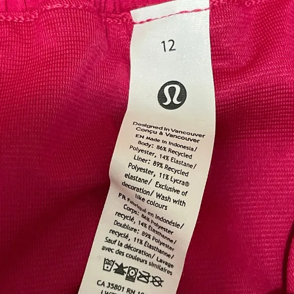 Lululemon Hotty Hot II Women's Pink Gym Workout Athletic Running Shorts Size 12 - Image 4