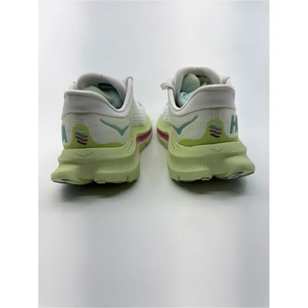 Hoka Womens 8 White Kawana Running Shoes Sneakers Teal Pink Lime Green - Image 3