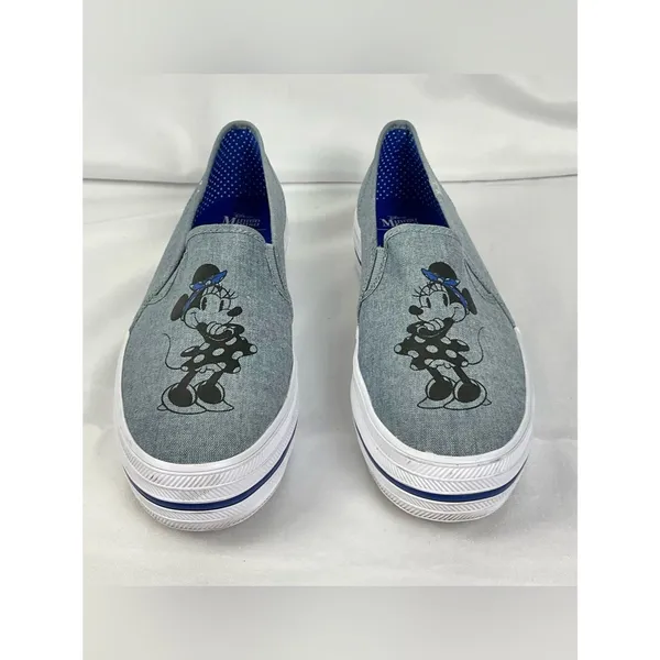 Minnie Mouse Keds Sneakers Blue Chambray Triple Decker Sz 10 Disney Slip-On - Image 6