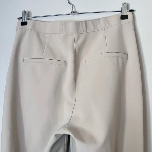 Abercrombie & Fitch Crossover Waist Tailored Relaxed Straight Trouser Pant Beige - Image 8