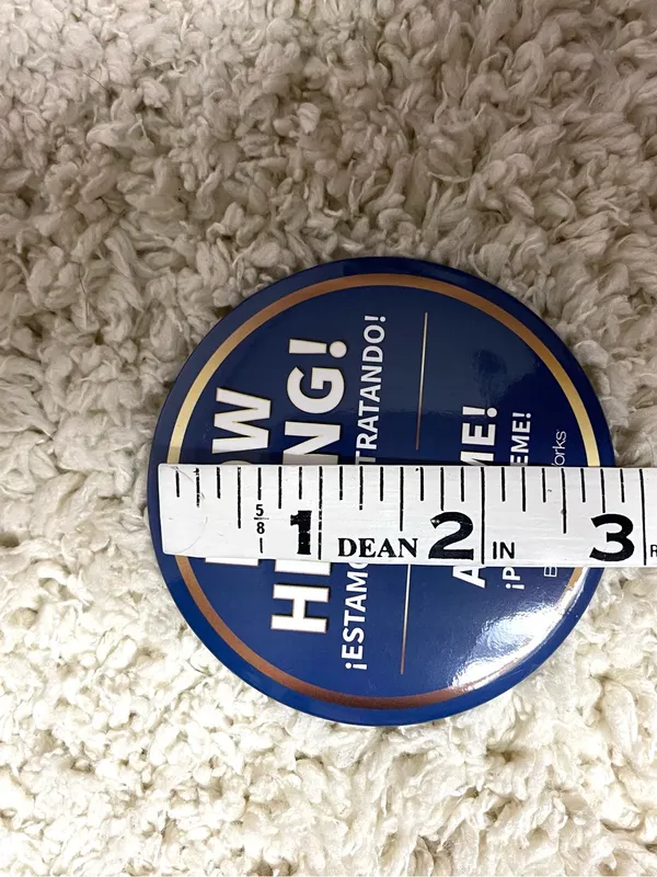 Bath & Body Works Blue 'Now Hiring' Promotional Button - Image 3