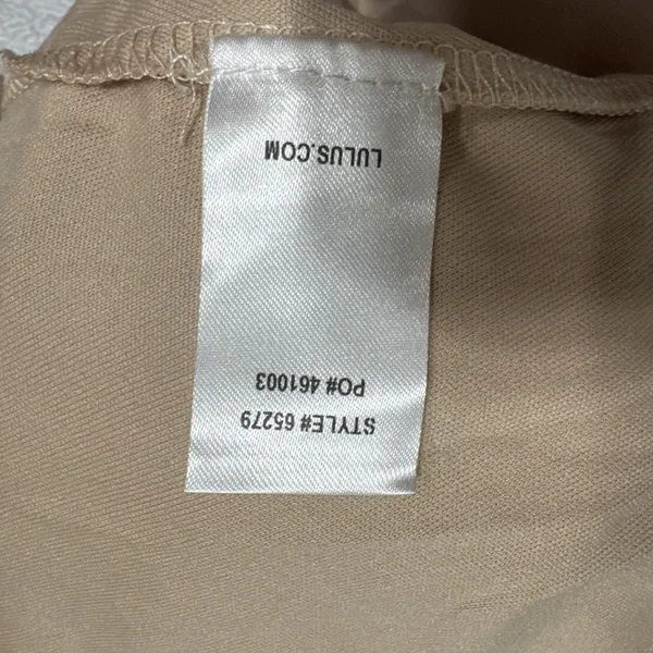 Lulus Maxi Dress XS Blush Tan Halter Sequined Top Chiffon Gown Party Bridesmaid - Image 12