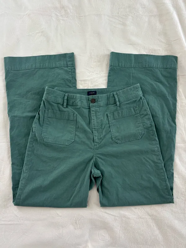J.Crew Green Wide Leg Pants - Image 2