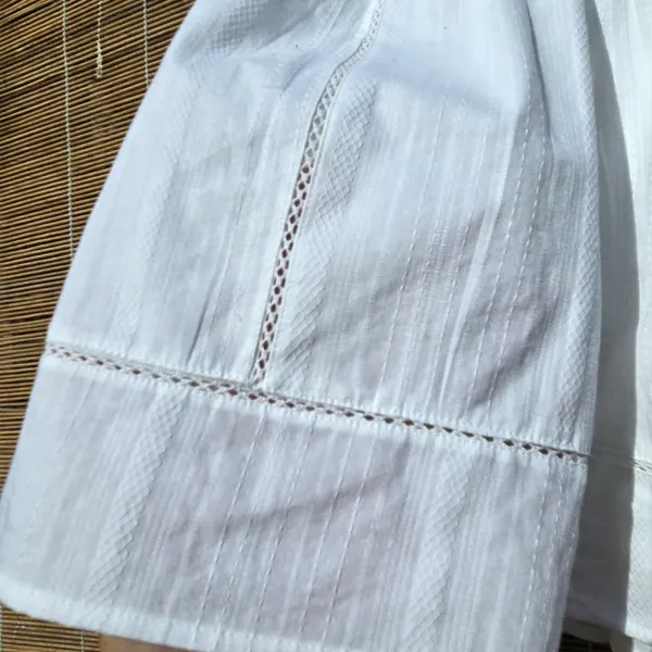 White Cotton & Lace Mini Skirt Medium - Image 2