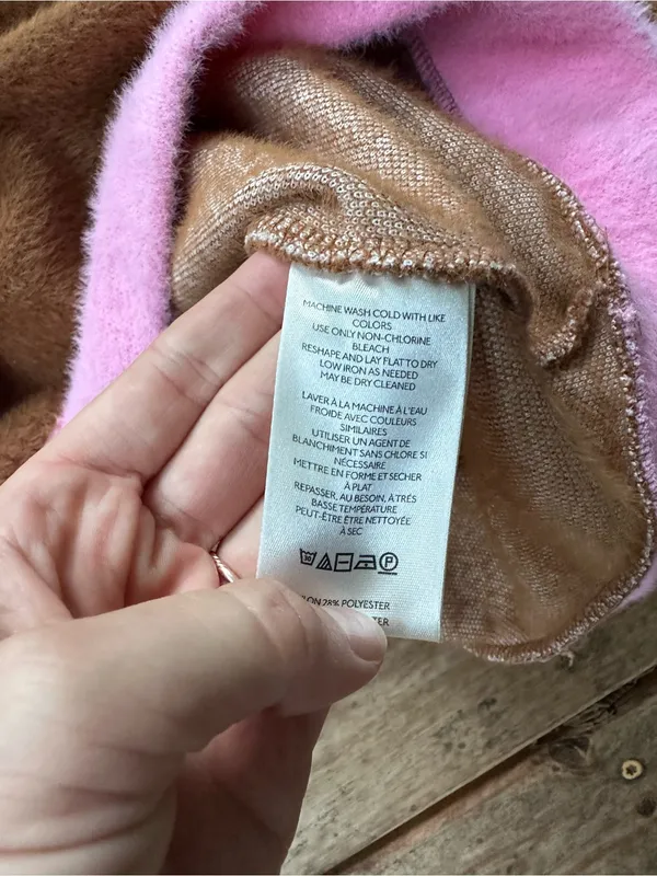 Maeve Anthropologie cozy ringer sweater brown pink xxs - Image 4
