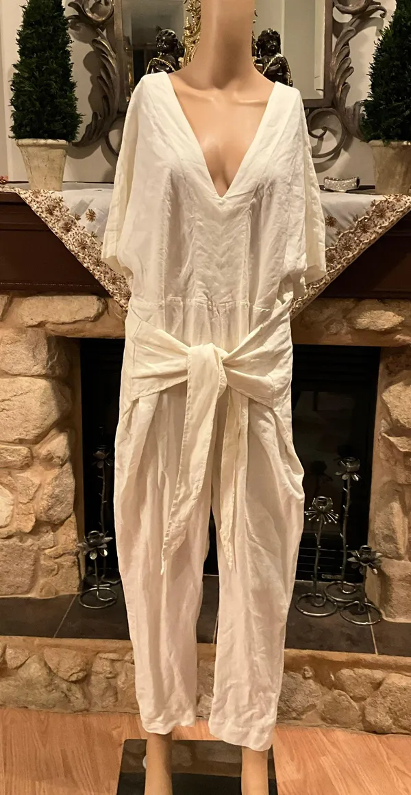 Shining Sun Tie Front Jumpsuit M - Image 4
