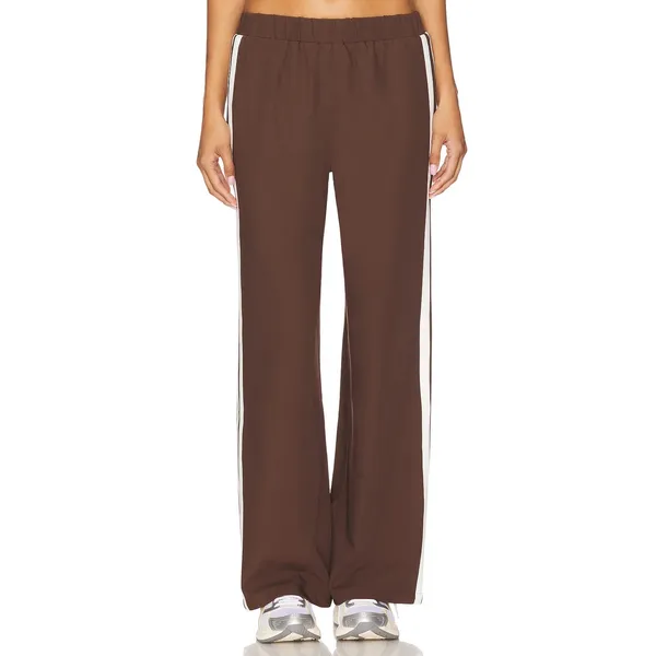 4th & Reckless Revolve Tammy Chocolate Brown Side Stripe Pull-On Track Pants M - Image 2