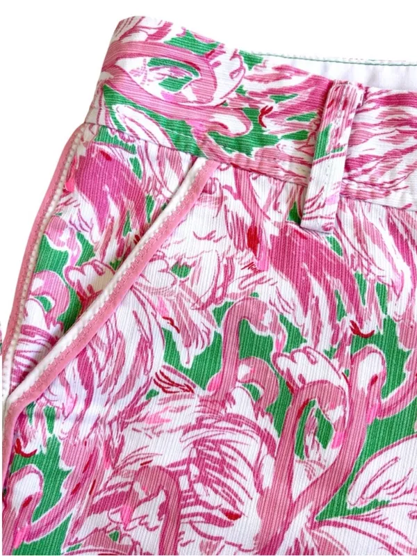 EUC Lilly Pulitzer Callahan Shorts Flamingo Pattern Size 0 - Image 2