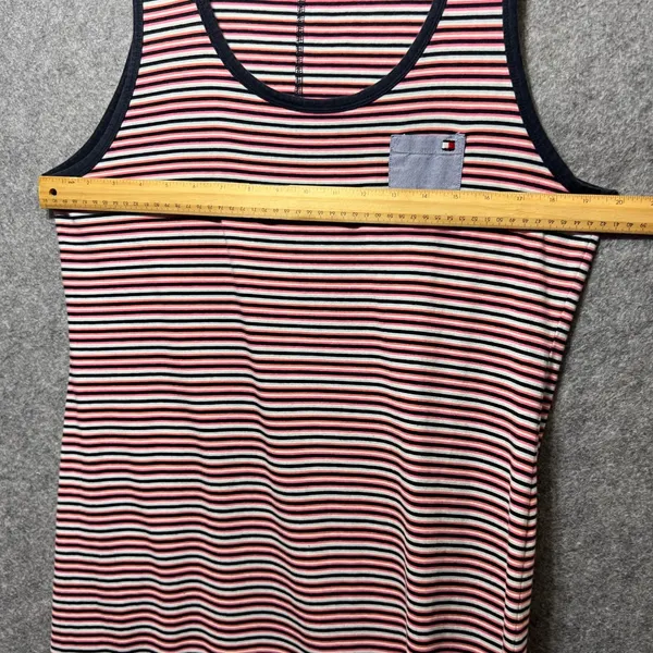 Tommy Hilfiger‎ Tank Maxi Dress Striped Sleeveless Casual Pocket Large Red White - Image 2