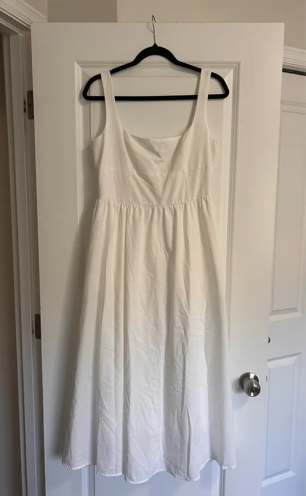 New Showpo Khari Midi Dress Linen Look Square A Line Dress Size 8 MSRP $119 - Image 3