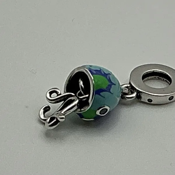Pandora Murano Glass Cute Octopus Dangle Charm Blue Green ALE 925 - Image 6