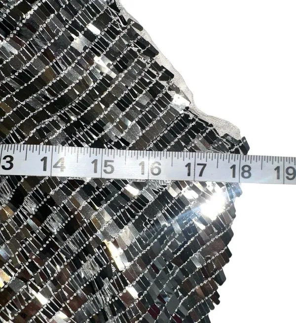 NWT Intimately Free People Disco Fever Sequin Cami Tank in Silver Combo LARGE - Image 9