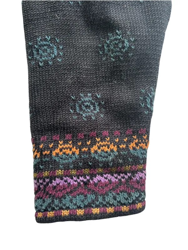 Vintage Cat Knit Sweater Jacket Sz L Novelty Folk Art Granny Cottage Whimsigoth - Image 5