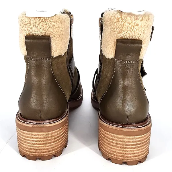 Vince Camuto Klerica Olive Green Suede Shearling Boots Women’s 7M NIB - Image 10