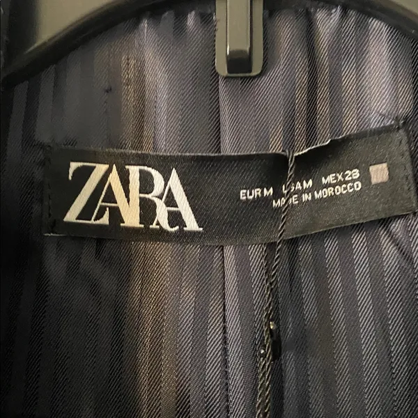 Zara Wool Dress Black Sleeveless size M length 39” bust 34” belt around waist - Image 3