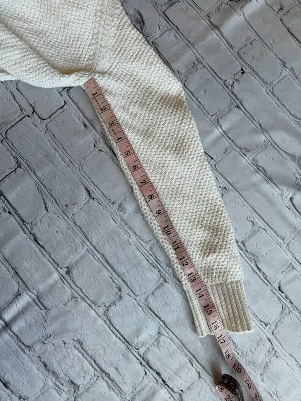 Old Navy Fisherman White Knit Pullover Preppy Sweater Unisex Small Tennis READ - Image 5