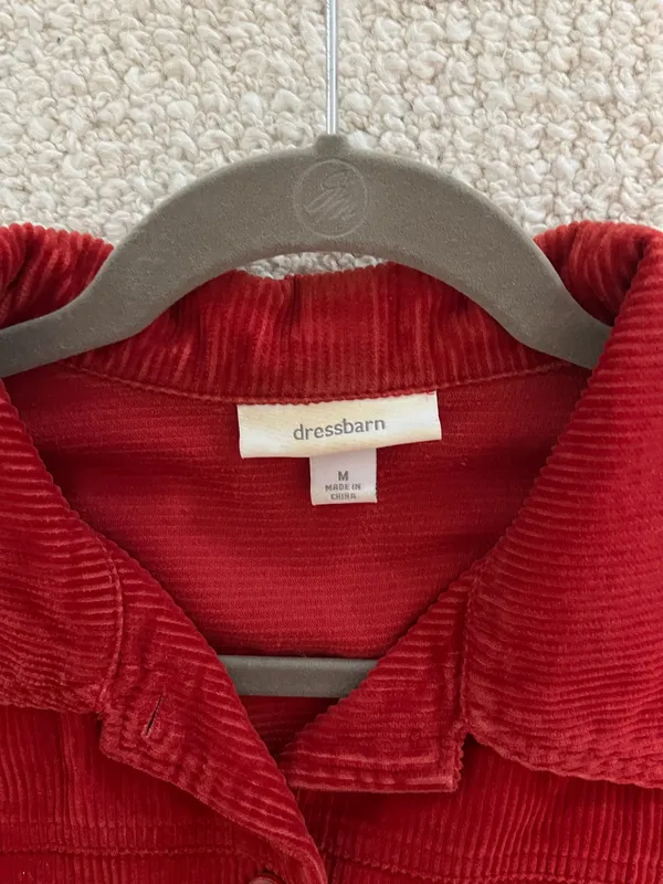 Dress Barn Corduroy Red Button Down - Image 3