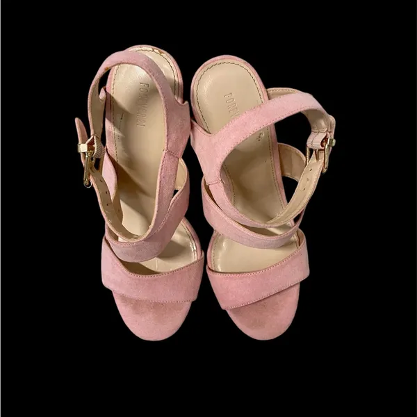 Forever 21 Pink Suede Leather Strappy Sandals Heels Sz 7.5 Worn Once! - Image 7