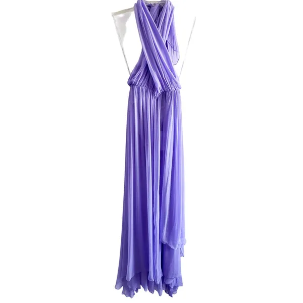Retrofete Ina Silk Chiffon Maxi Dress Wisteria NWT Medium Wedding Guest Gala - Image 5
