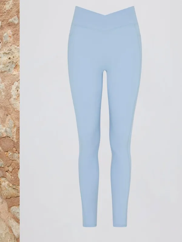 NWT Bo+Tee Matching Set Soft Active Pocket Leggings & Sports Bra Sky Blue S $125 - Image 4