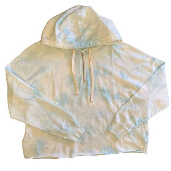 GAP Tie Dye Sky Crop French Terry Zip Hoodie size Large - Image 2