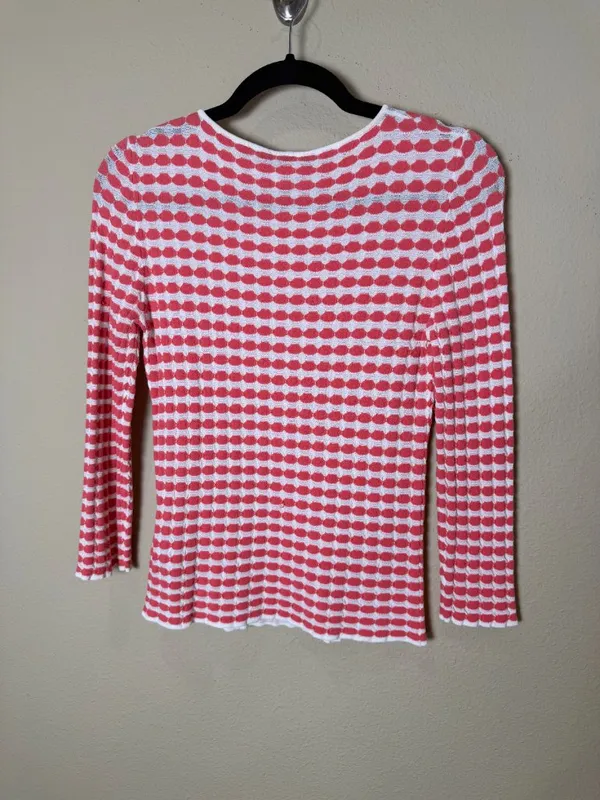 Emporio Armani Pink Geometric Patterned Knit Sweater Size 38 - Image 6