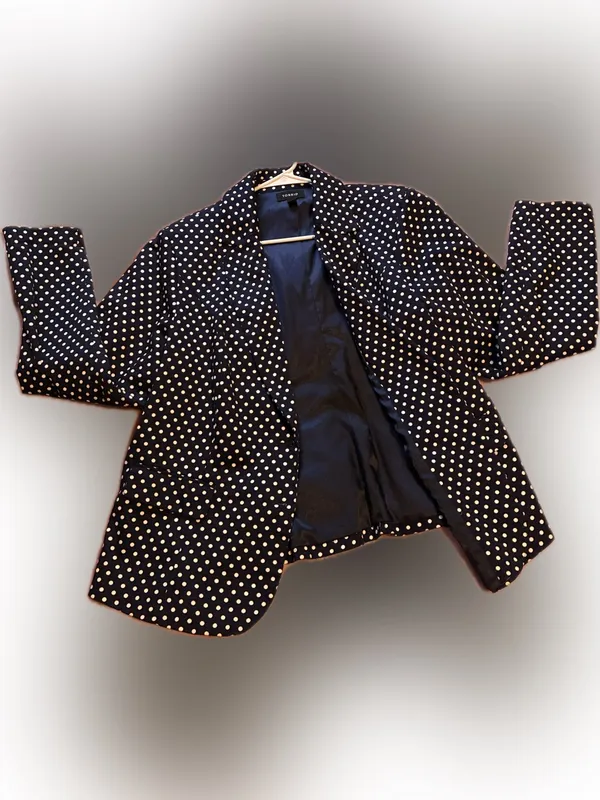 torrid Navy and White Polka Dot Blazer - Women - Image 3