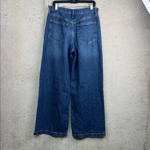 Gap High Rise Stride Wide-Leg Jeans Medium Wash 29 8R - Image 2
