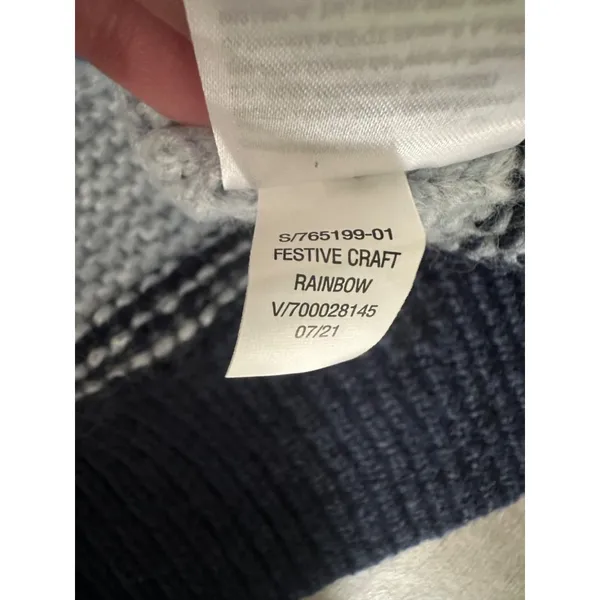 Old Navy Festive Craft Rainbow Striped Sweater - Cozy Knit Blend‎ Vibrant Colors - Image 5