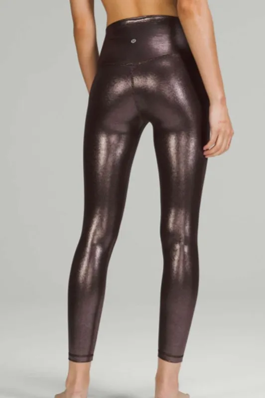 Lululemon Align High Rise Pants 25" Shine Nulu Radiate Foil French Press Size 6 - Image 2
