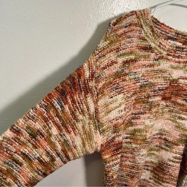 Peyton Primrose Women's Size Large Crewneck Sweater Multicolor Knit Orange Green - Image 5