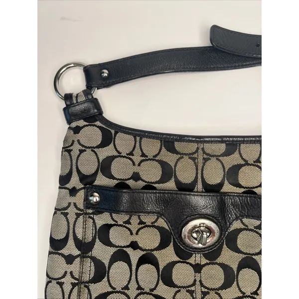 Coach Penelope F15513 Signature Y2K Turnlock Crossbody Shoulder Bag Black - Image 10