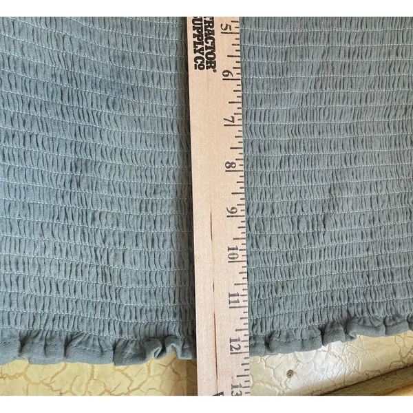 Hem Thread Womens S Sage Green Smocked Puff Sleeve Top Ruffle Gauze‎ NEW Boho - Image 5