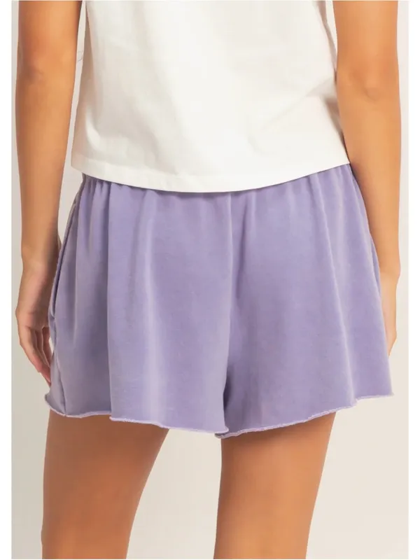 NEW Double Zero Lavender Mineral Wash French Terry Shorts – S/M/L - Image 3