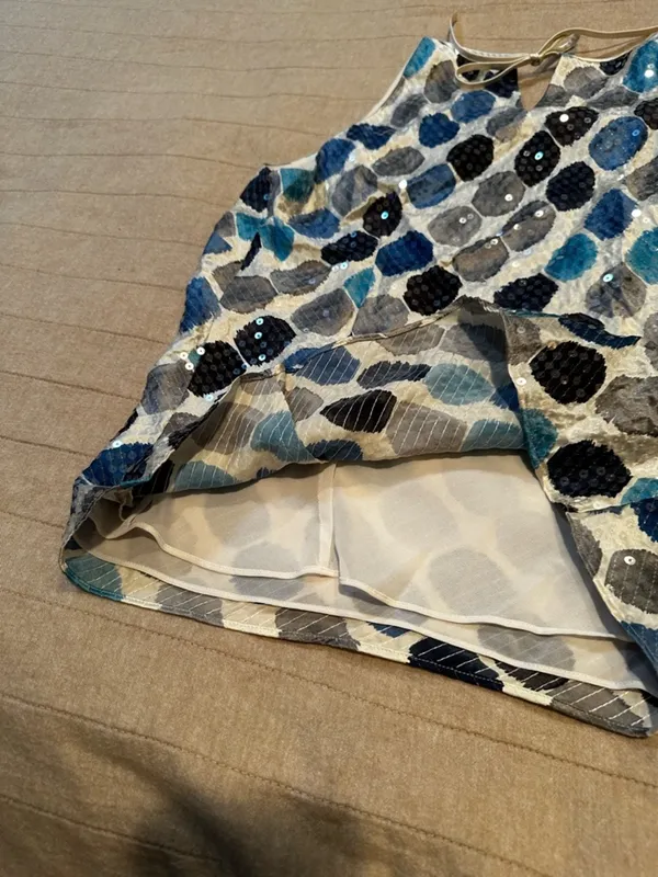 Ann Taylor Blue, Navy and Gray Sequin Halter Camisole - Image 3