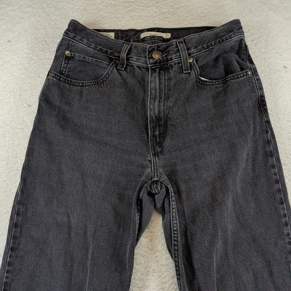 Levis Premium Dad Jean‎ Washed Black High Rise Straight Leg Denim Women's 27x30 - Image 7