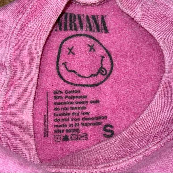 Nirvana Tie-Dye Smiley Face 90’s Logo Crewneck Sweatshirt - Image 6