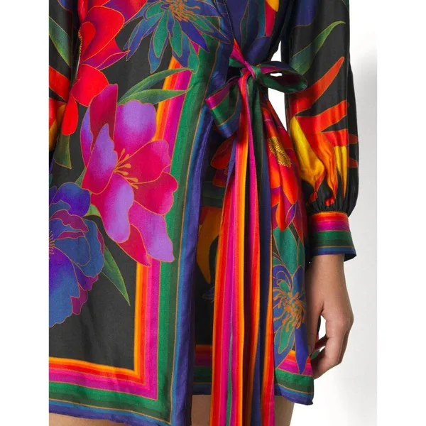 NWT Farm Rio FLOWER SEASON SCARF WRAP MINI DRESS - Day dress - Image 7