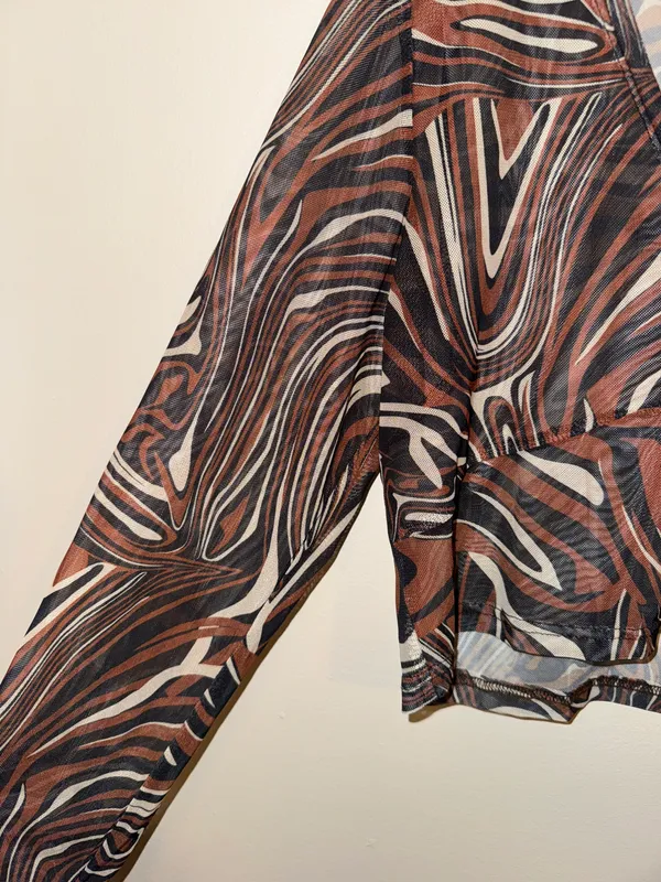 Sheer Long Sleeve Top Size L - Image 2